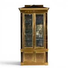 Mastercraft Neoclassical Brass and Glass Vitrine Cabinet