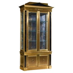 Mastercraft Neoclassical Brass and Glass Vitrine Cabinet