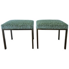 Mastercraft Pair of Brass Upholstered Benches