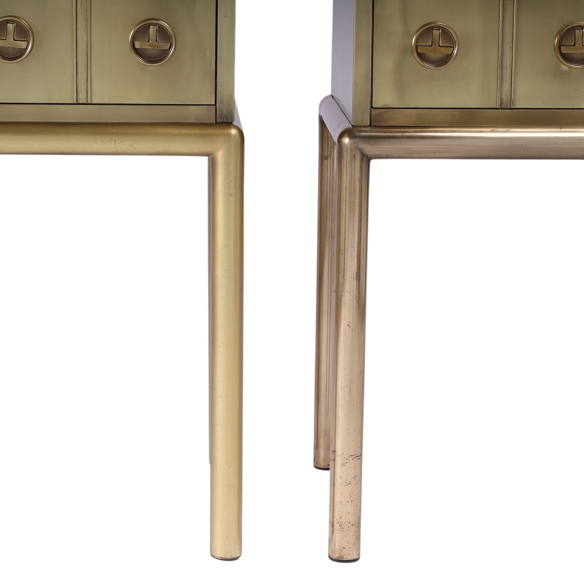 Mastercraft Pair of Mid Century Brass Chests on Stands For Sale 3