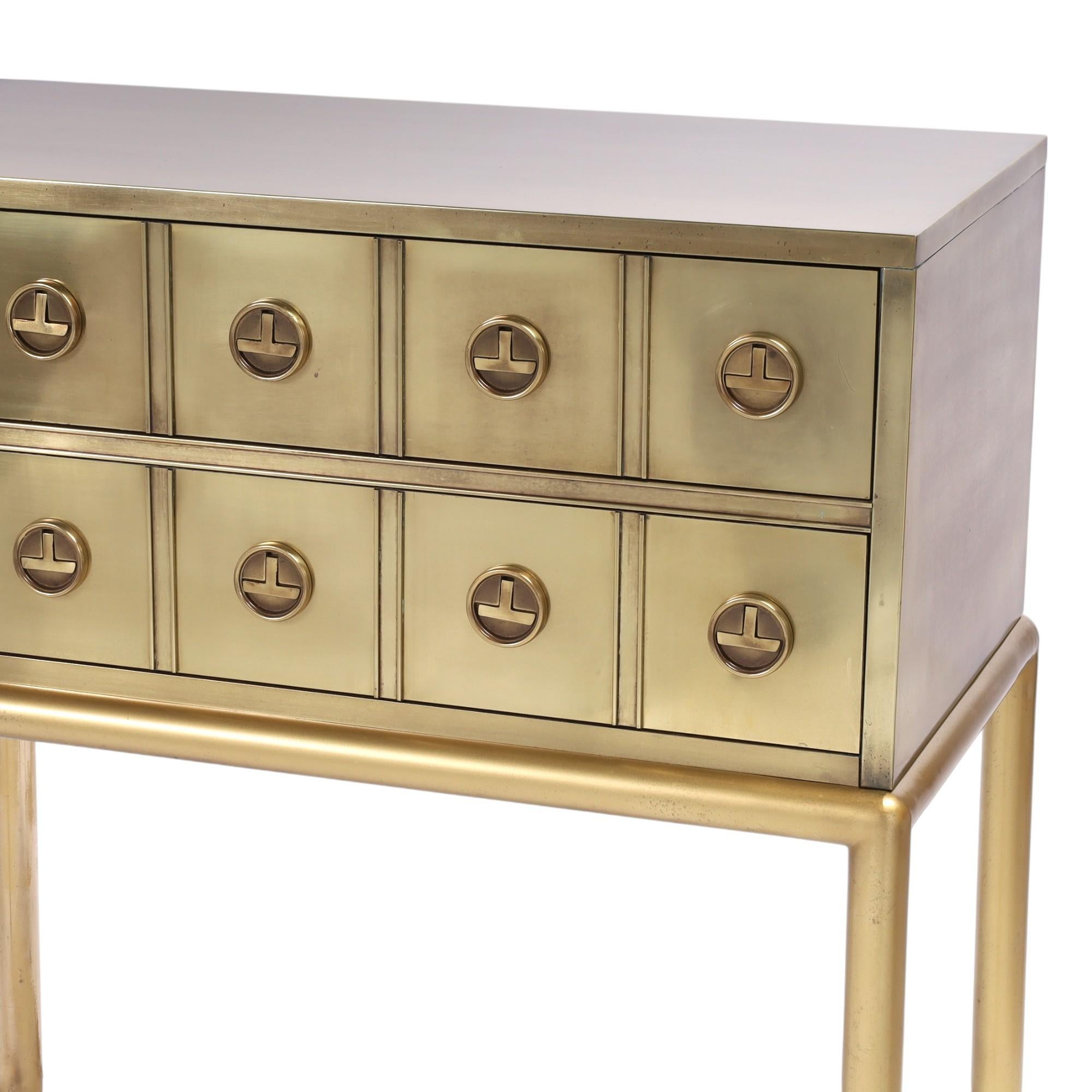 Mastercraft Pair of Mid Century Brass Chests on Stands For Sale 5