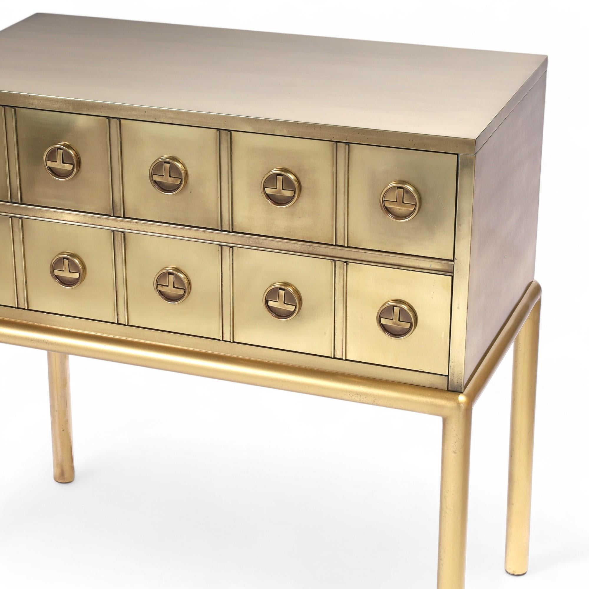 Mastercraft Pair of Mid Century Brass Chests on Stands For Sale 6