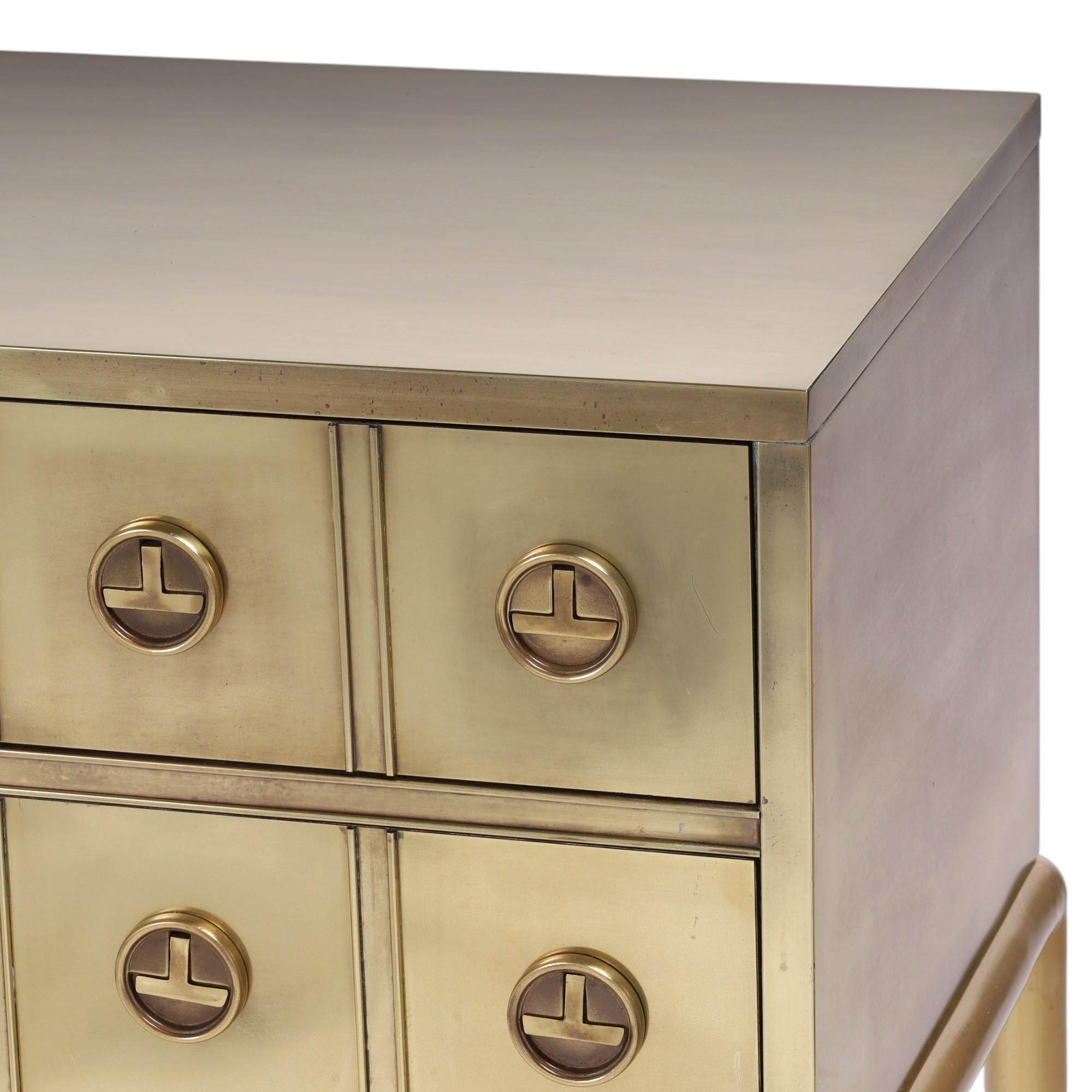 Mastercraft Pair of Mid Century Brass Chests on Stands For Sale 7
