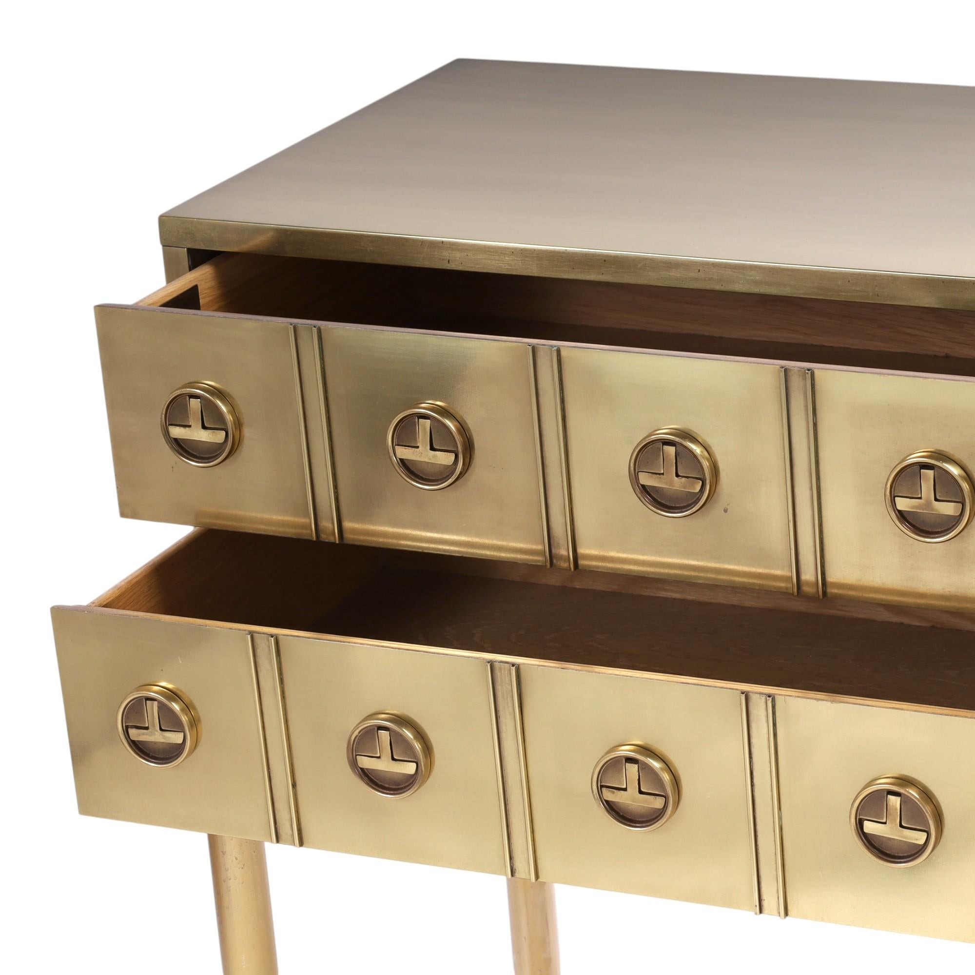 Mastercraft Pair of Mid Century Brass Chests on Stands For Sale 8