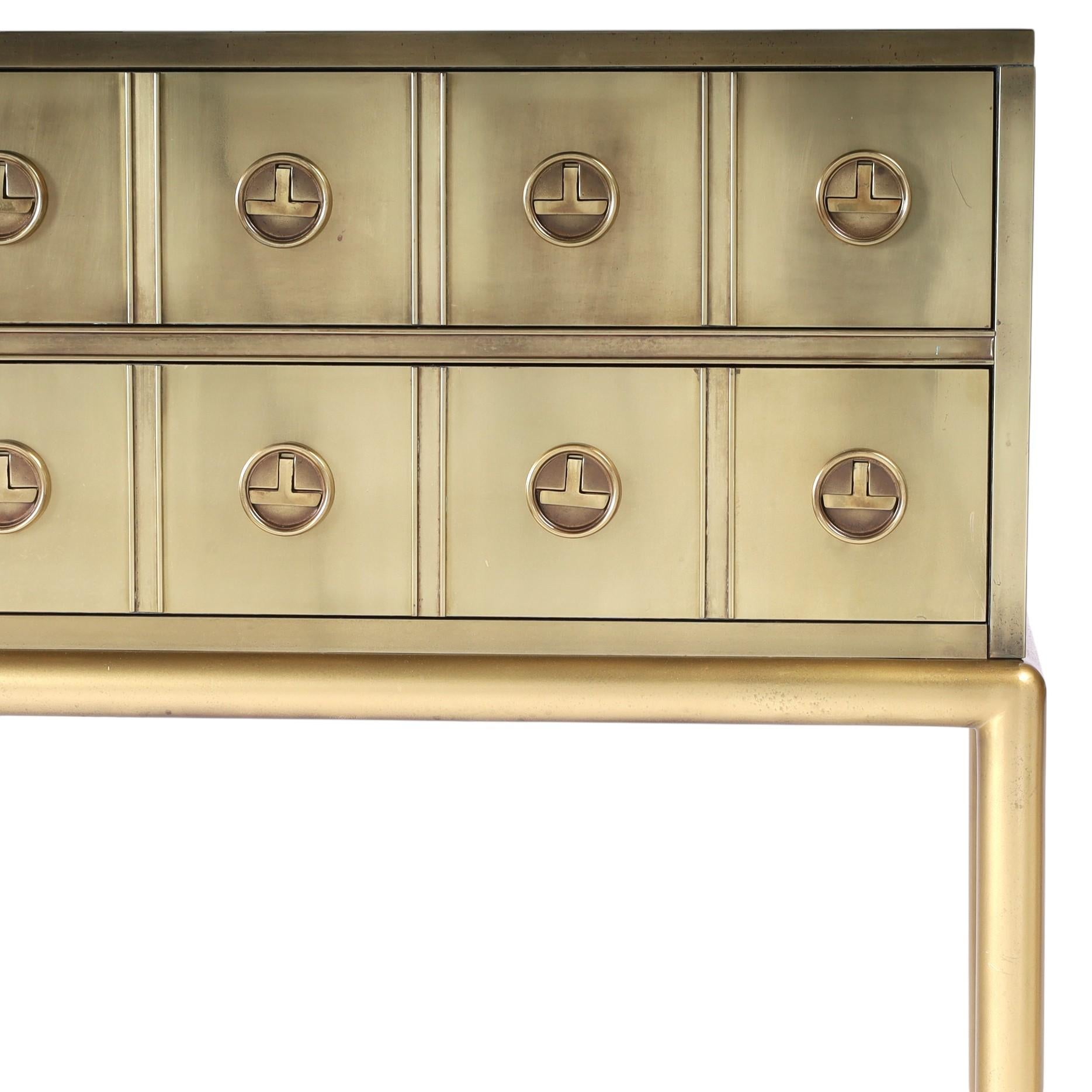 Mastercraft Pair of Mid Century Brass Chests on Stands For Sale 1