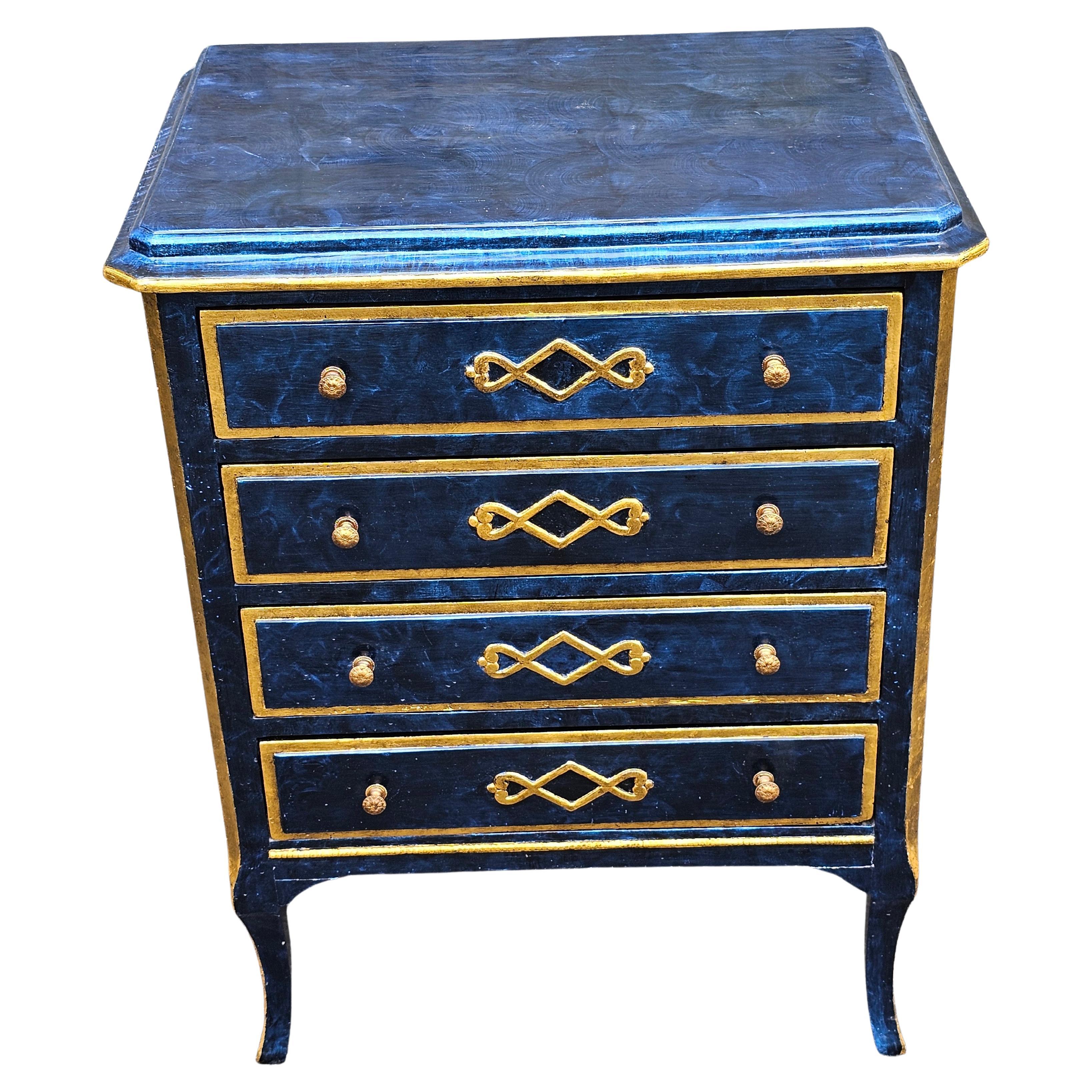 Mastercraft Partial Gilt and Painted Solid Pine Side Chest of Drawers For Sale 2
