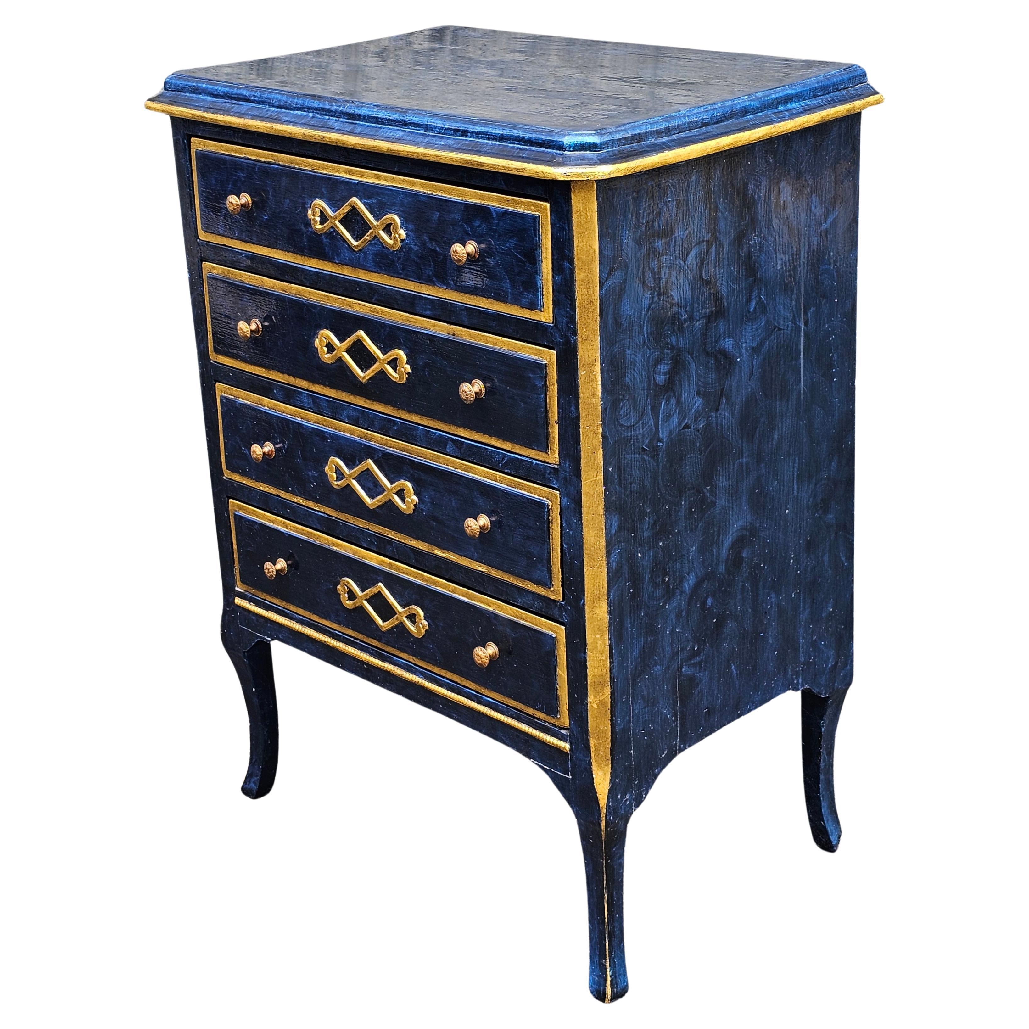 Mastercraft Partial Gilt and Painted Solid Pine Side Chest of Drawers For Sale 3