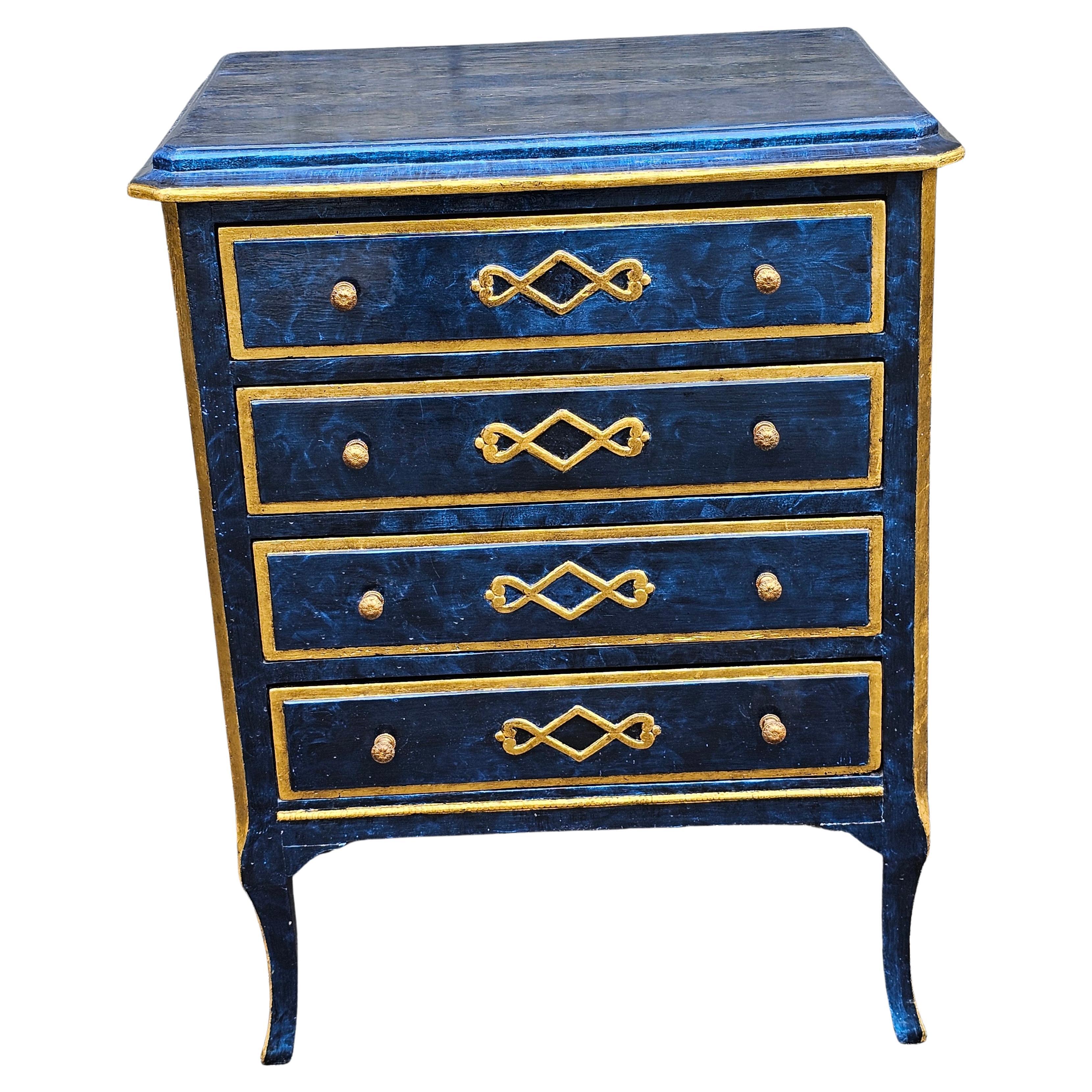 Mastercraft Partial Gilt and Painted Solid Pine Side Chest of Drawers For Sale