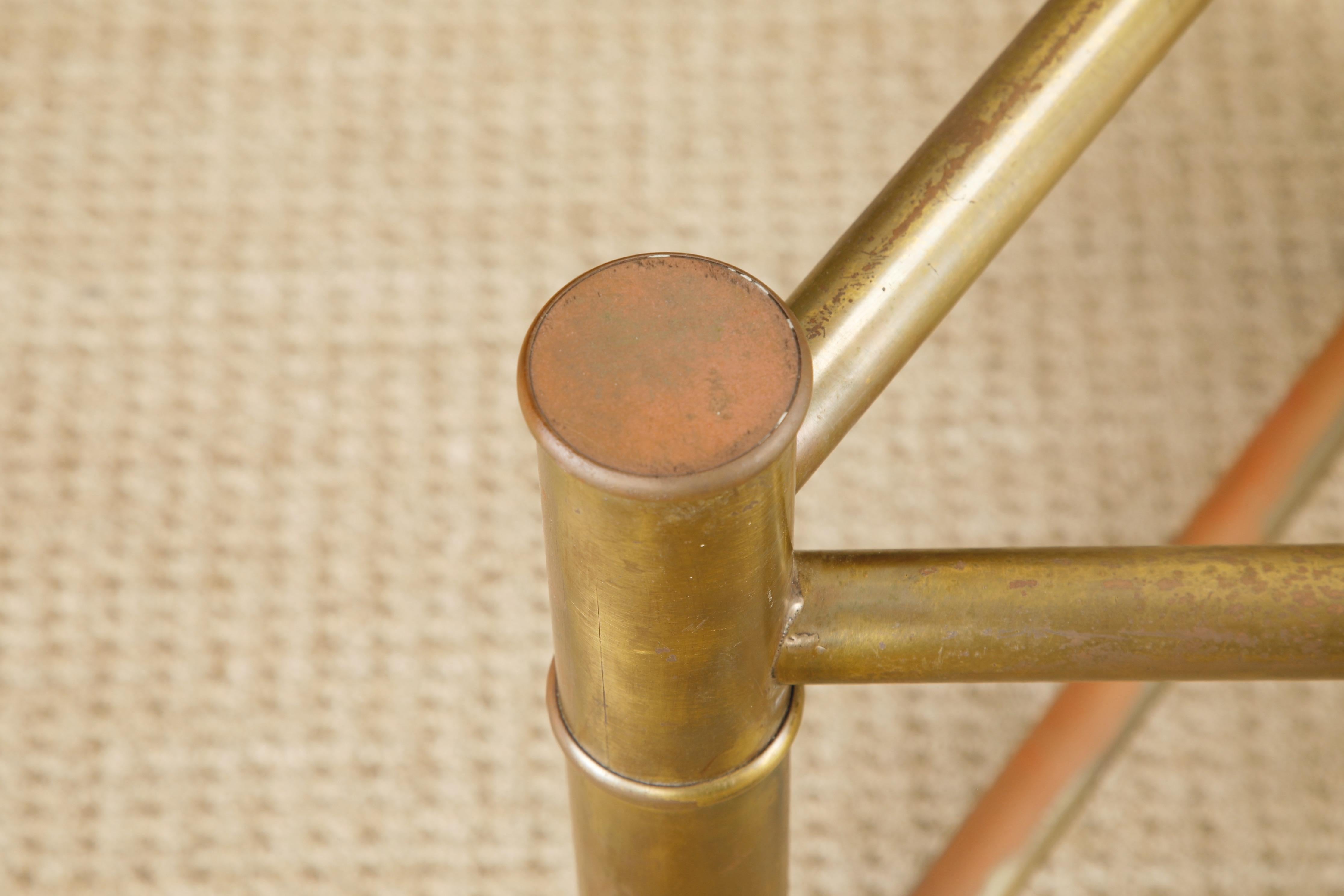 Mastercraft Patinated Brass Faux Bamboo Dining Table / Desk Bases, 1970s For Sale 10