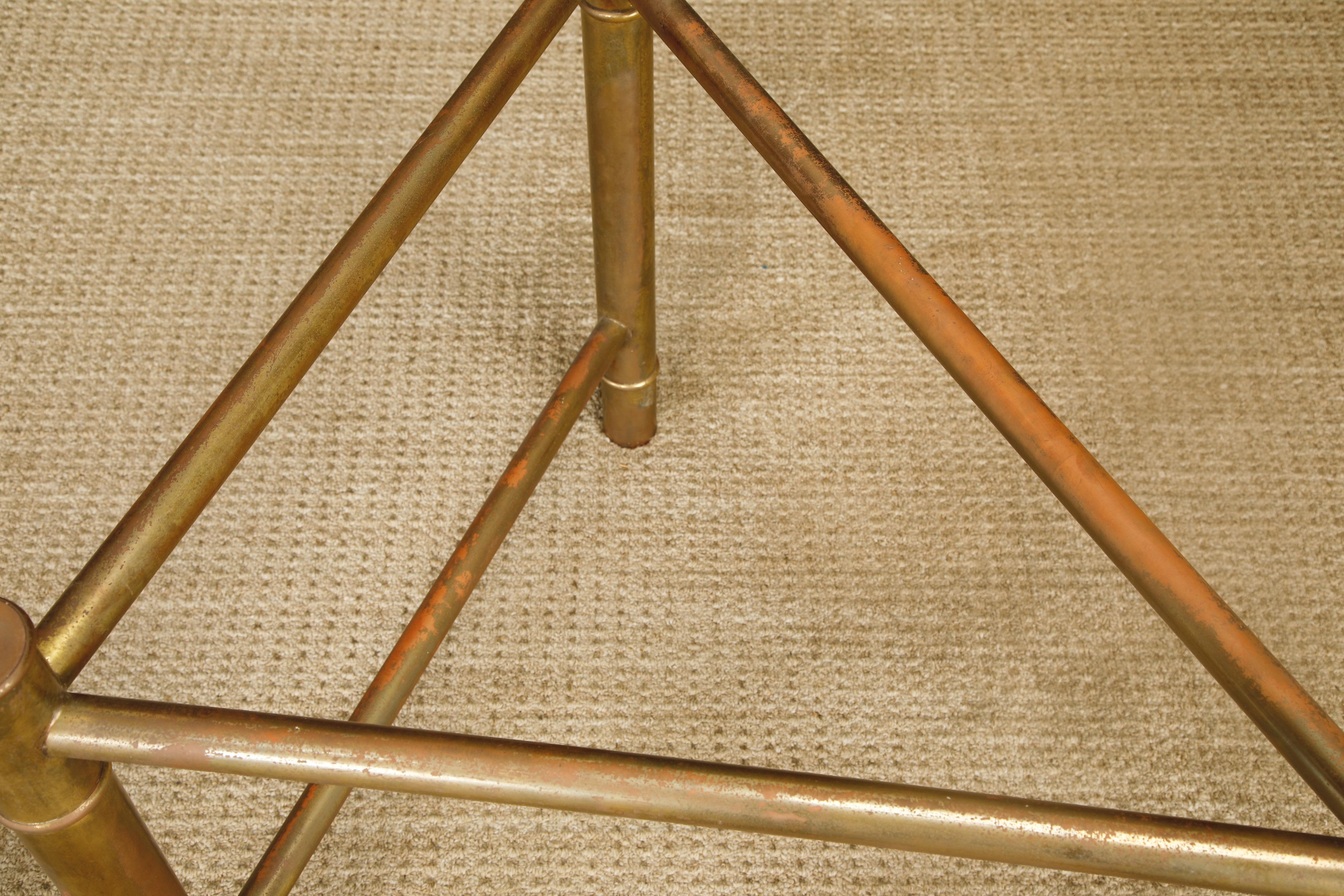 Mastercraft Patinated Brass Faux Bamboo Dining Table / Desk Bases, 1970s For Sale 2