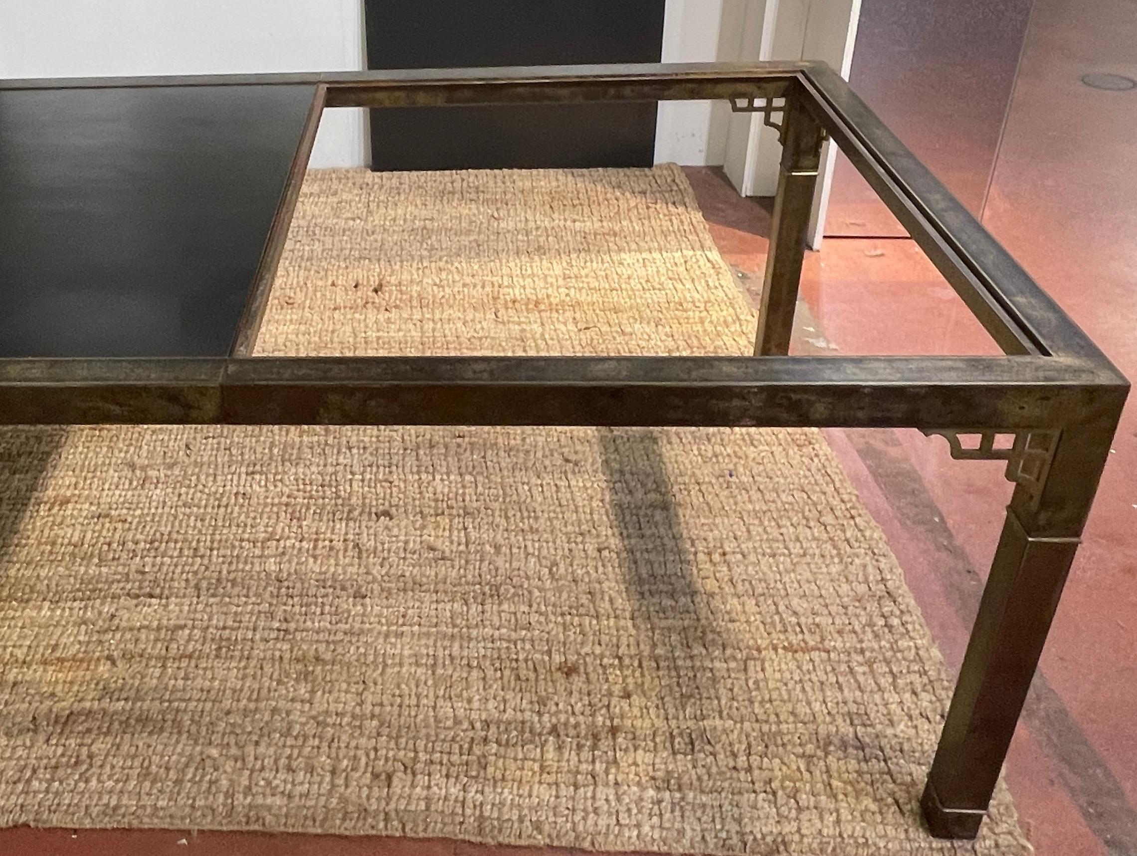 Mastercraft Patinated Brass & Steel Greek Key Dining Room Table 7