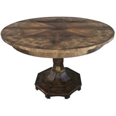 Mastercraft Pedestal ‘Extension’ Dining Room Table in Amboyna Wood