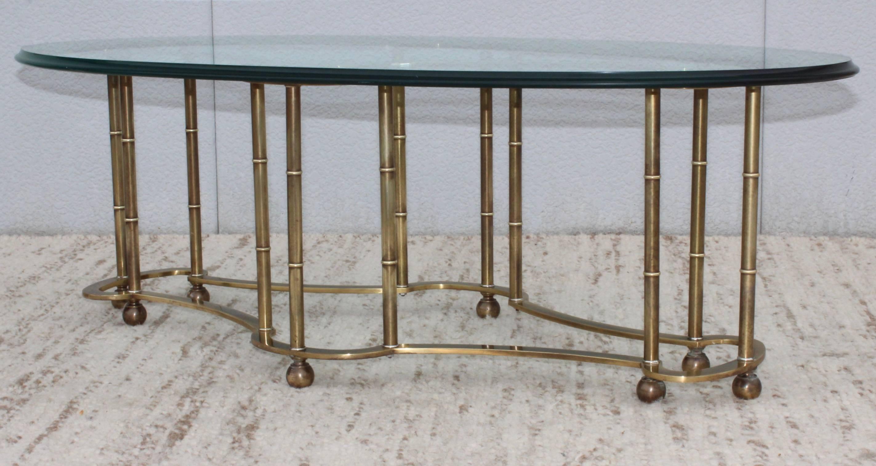 Mastercraft Racetrack Brass Coffee Table In Good Condition In New York, NY