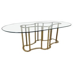 Mastercraft Racetrack Brass Pedestal Dining Table