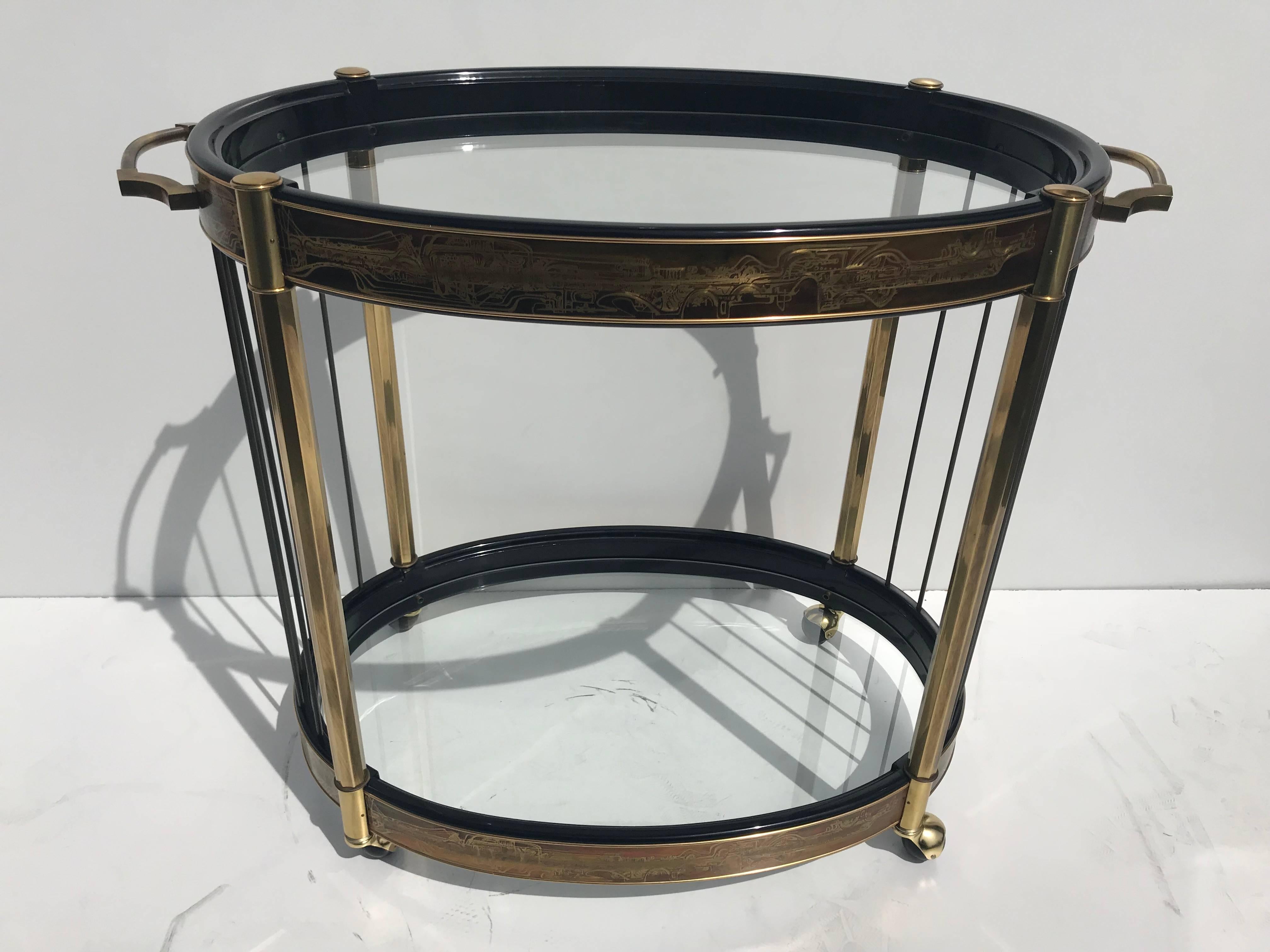 Mastercraft rolling bar cart by Bernhard Rohne.

Offered at Gallery Girasole