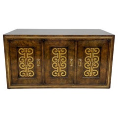 Mastercraft Sideboard in Brass Decorated Burled Elm