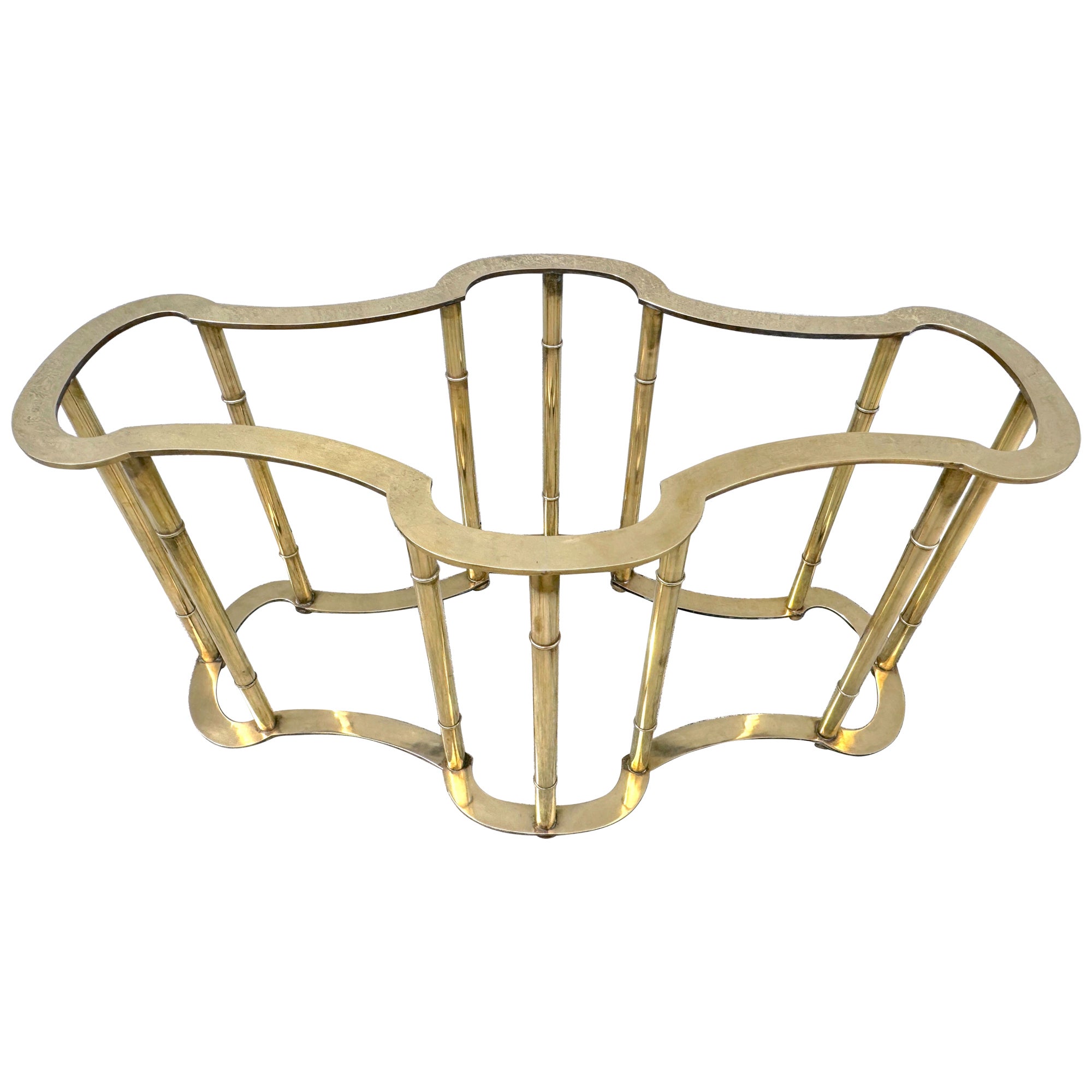 Mastercraft  Base per tavolo da pranzo in finto bambù in ottone massiccio, Made in Italy