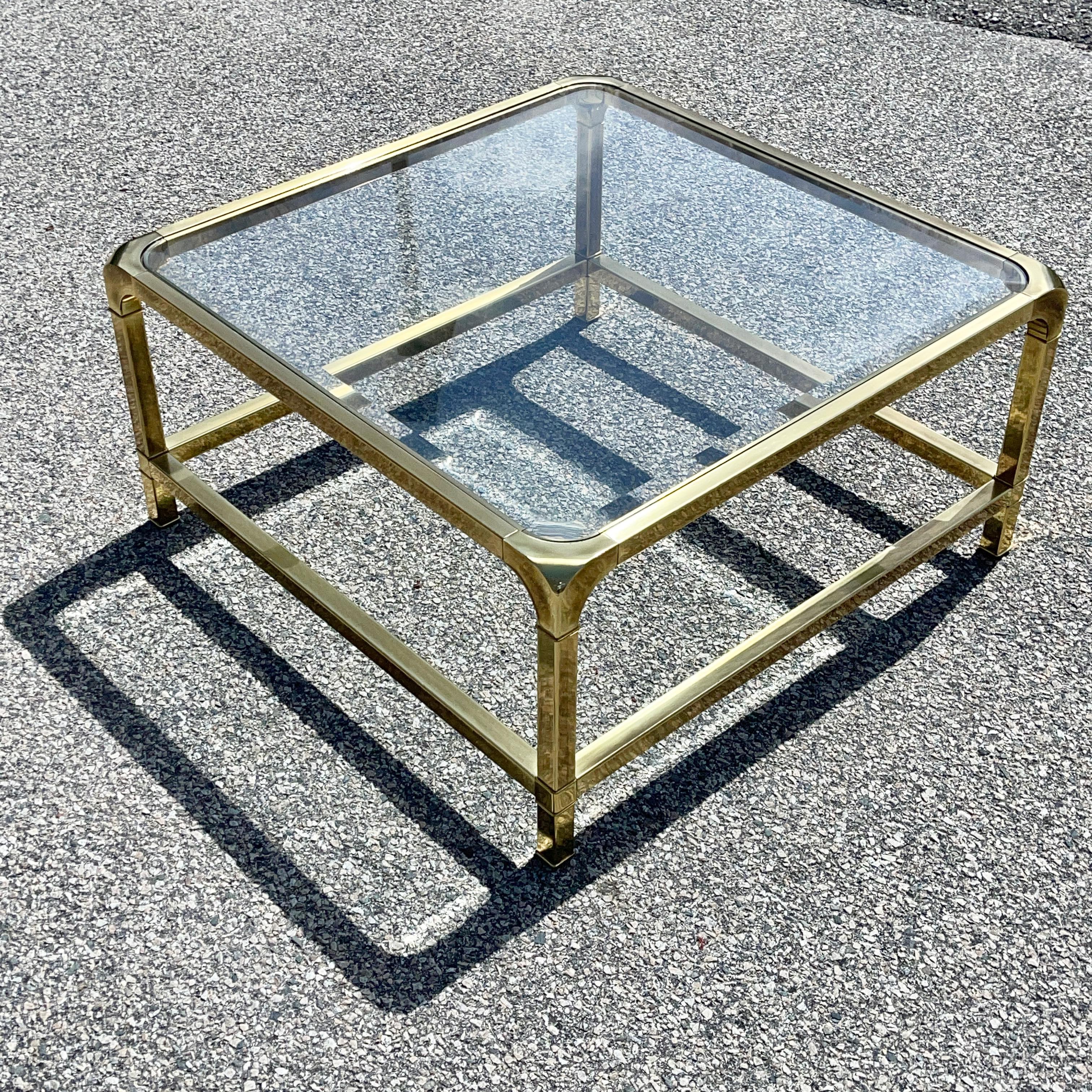 Mastercraft Square Brass Cocktail Table 4
