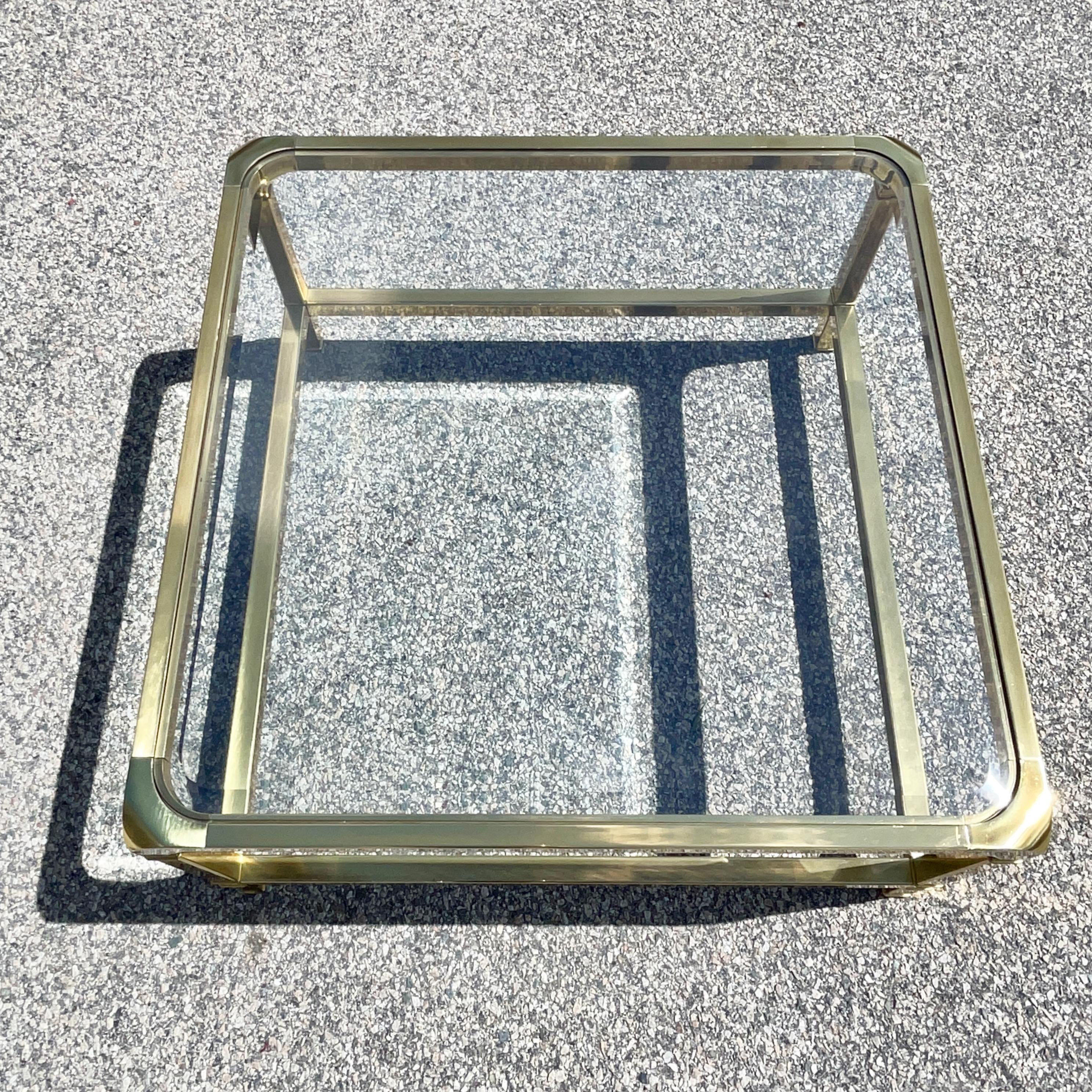 Mastercraft Square Brass Cocktail Table 5