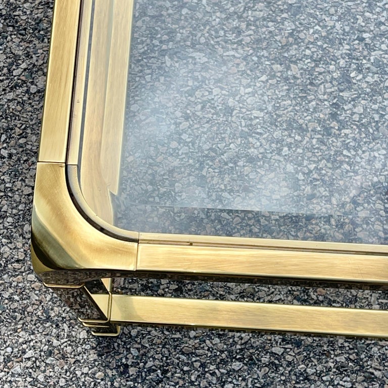 Mastercraft Square Brass Cocktail Table For Sale 7