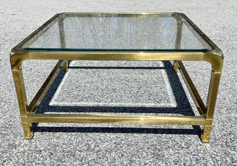 Mastercraft Square Brass Cocktail Table For Sale 13