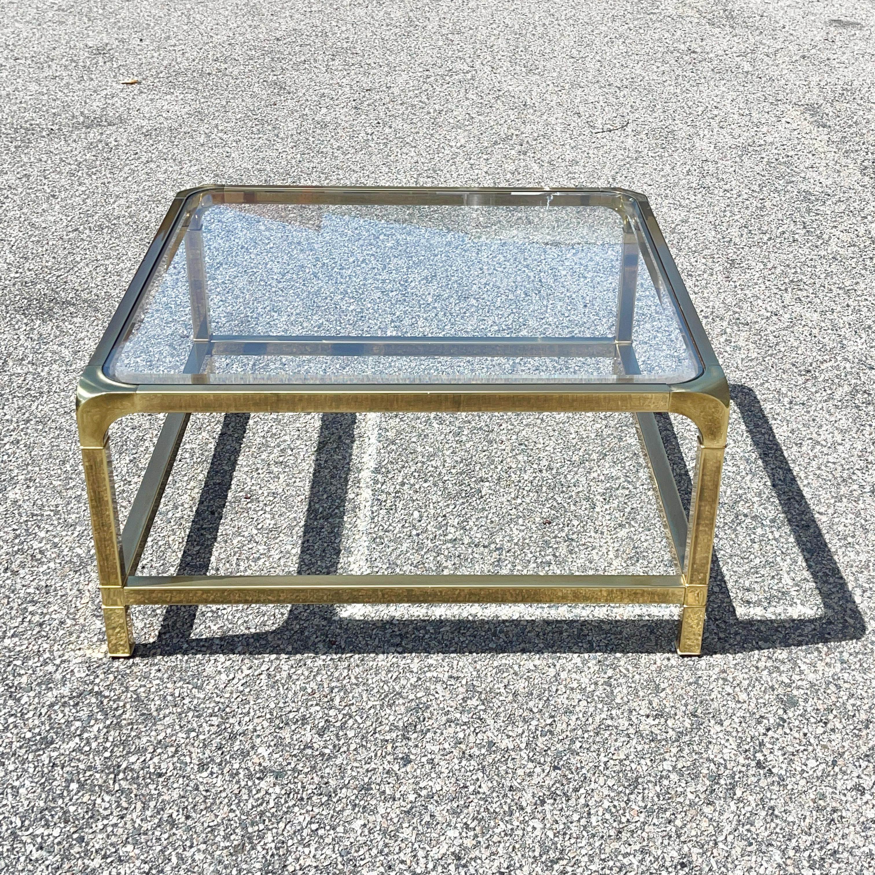 Mastercraft Square Brass Cocktail Table 1