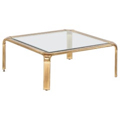 Mastercraft Style Brass and Glass Cocktail Table