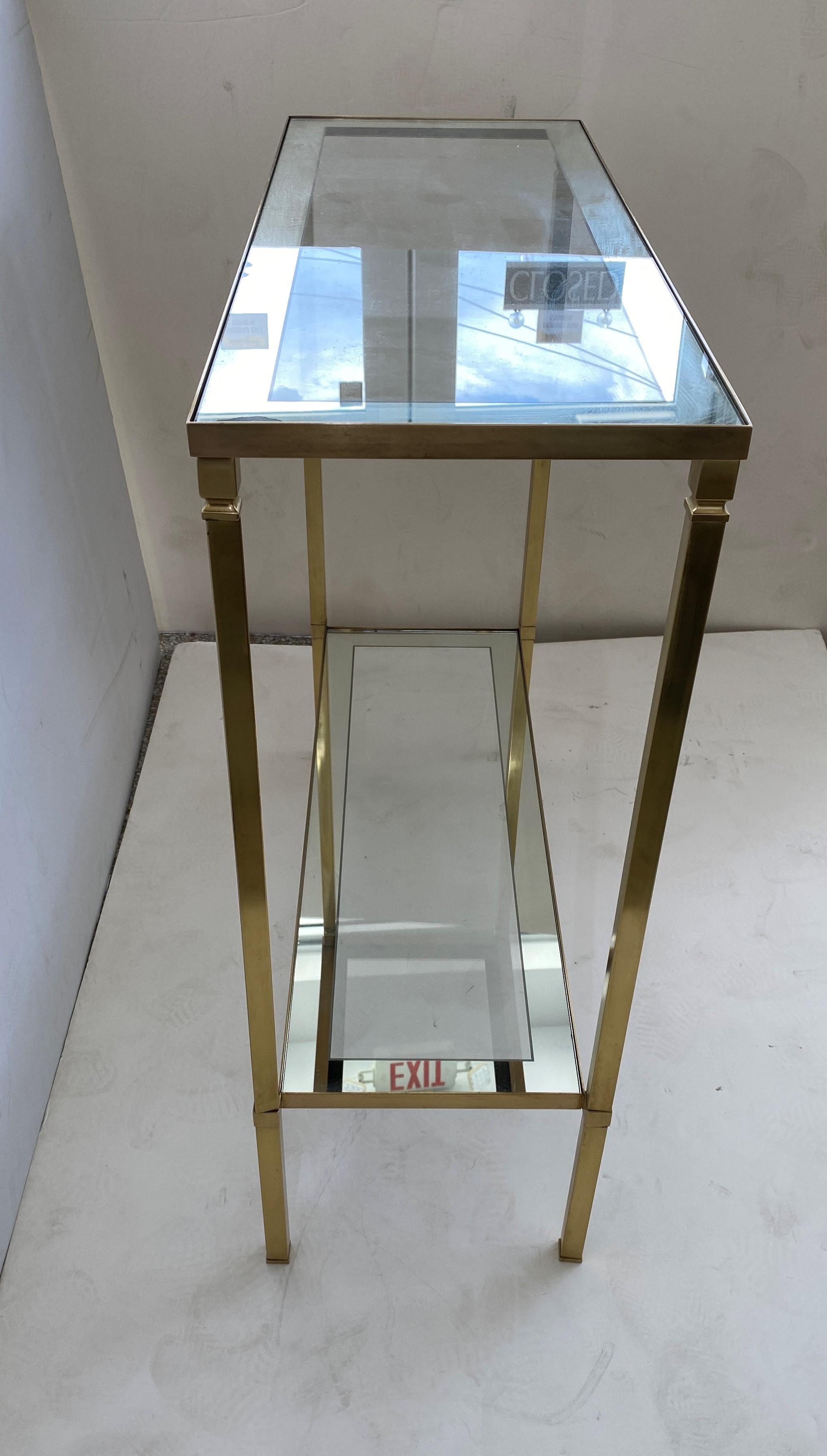 Mastercraft Style Brass Console Table 1