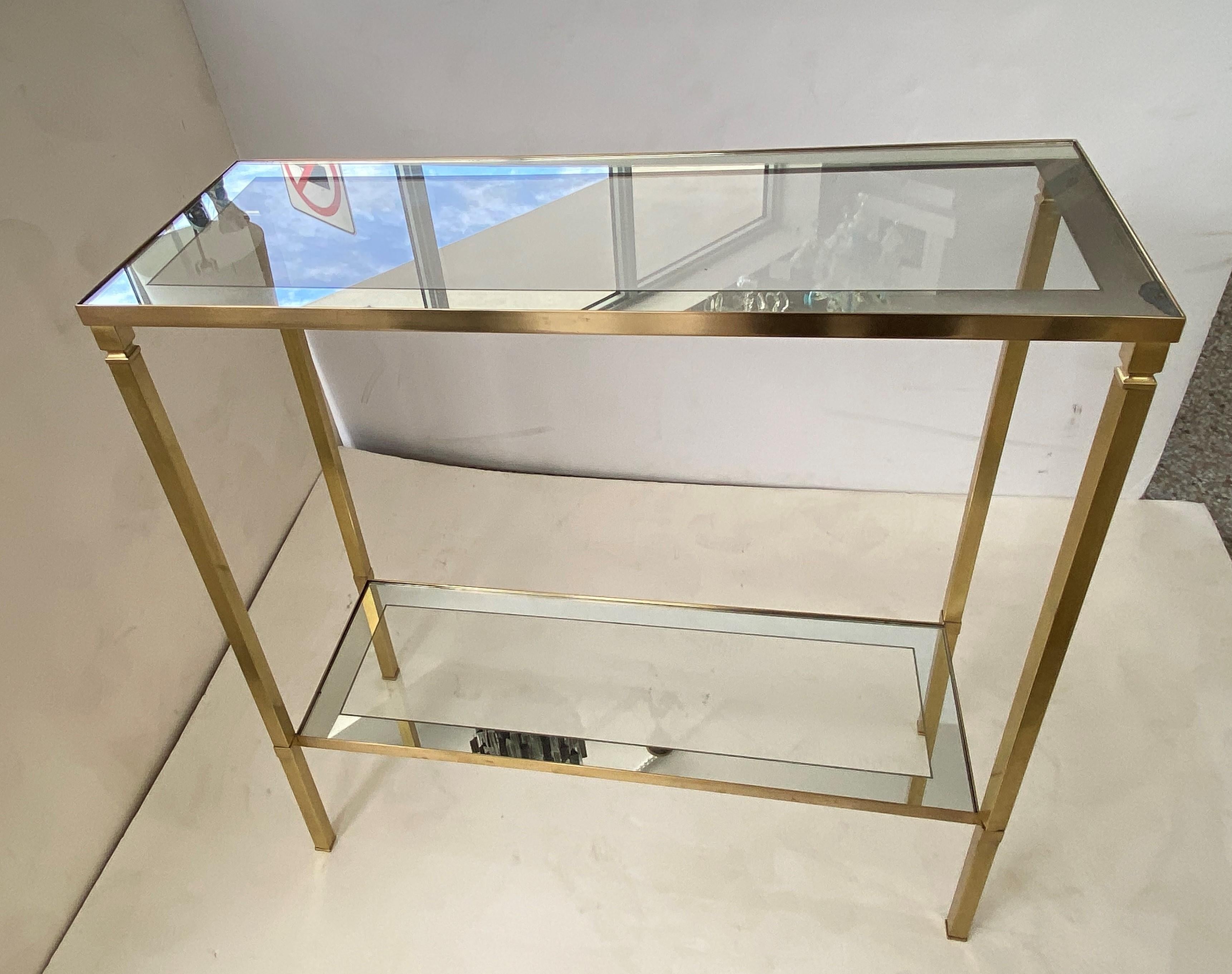 Mastercraft Style Brass Console Table 2