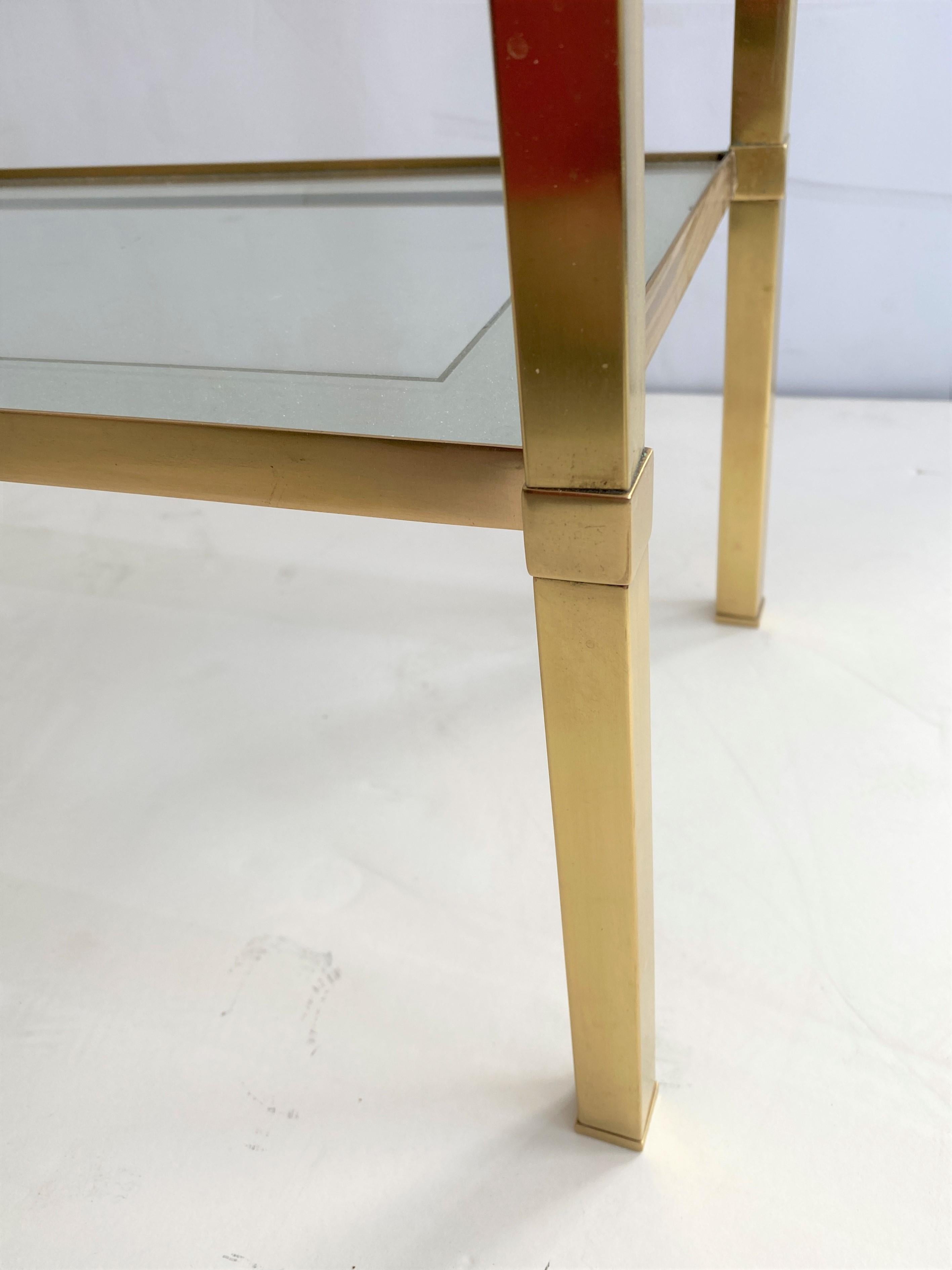 Polished Mastercraft Style Brass Console Table