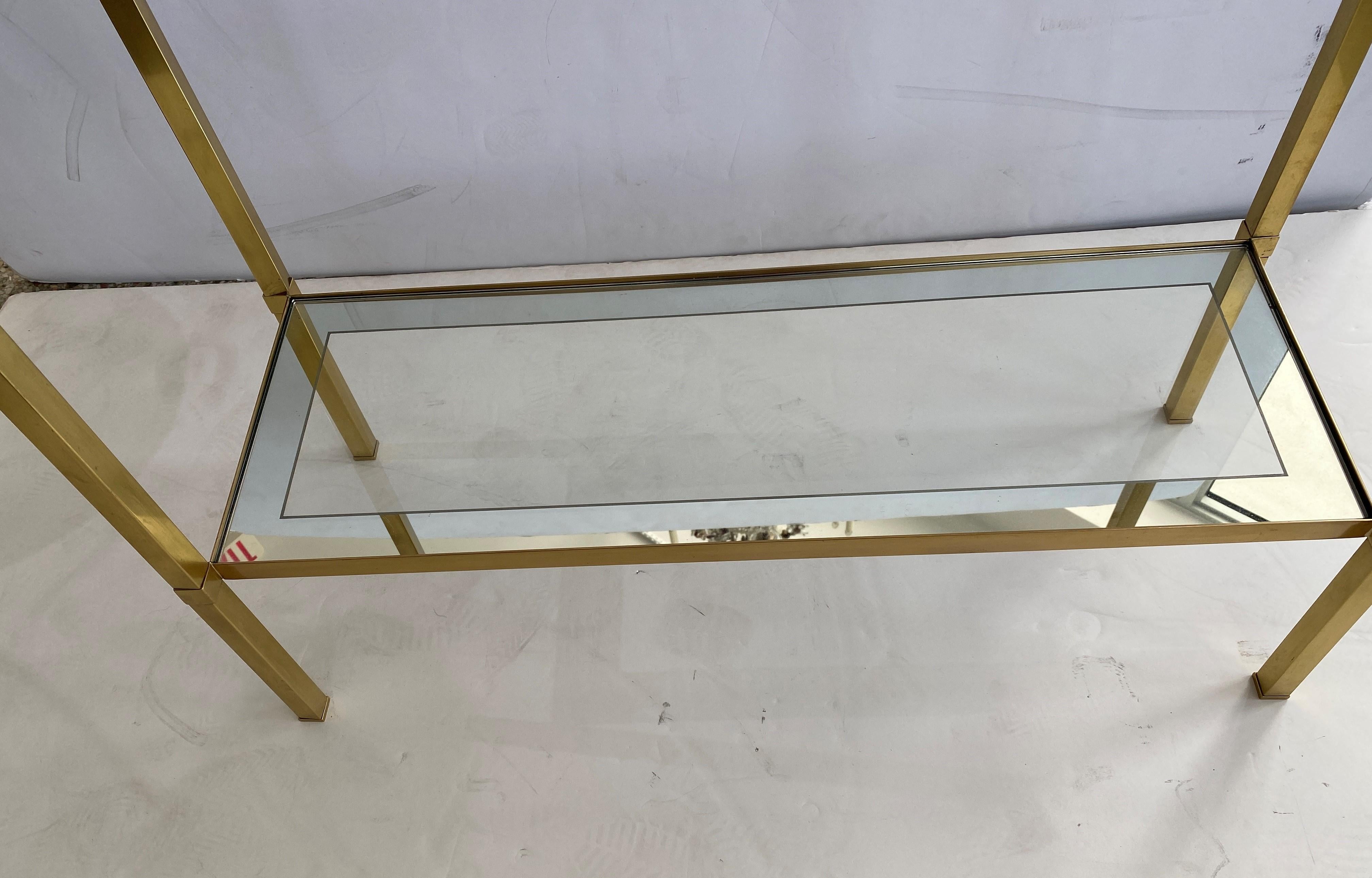 Mastercraft Style Brass Console Table In Good Condition In West Palm Beach, FL