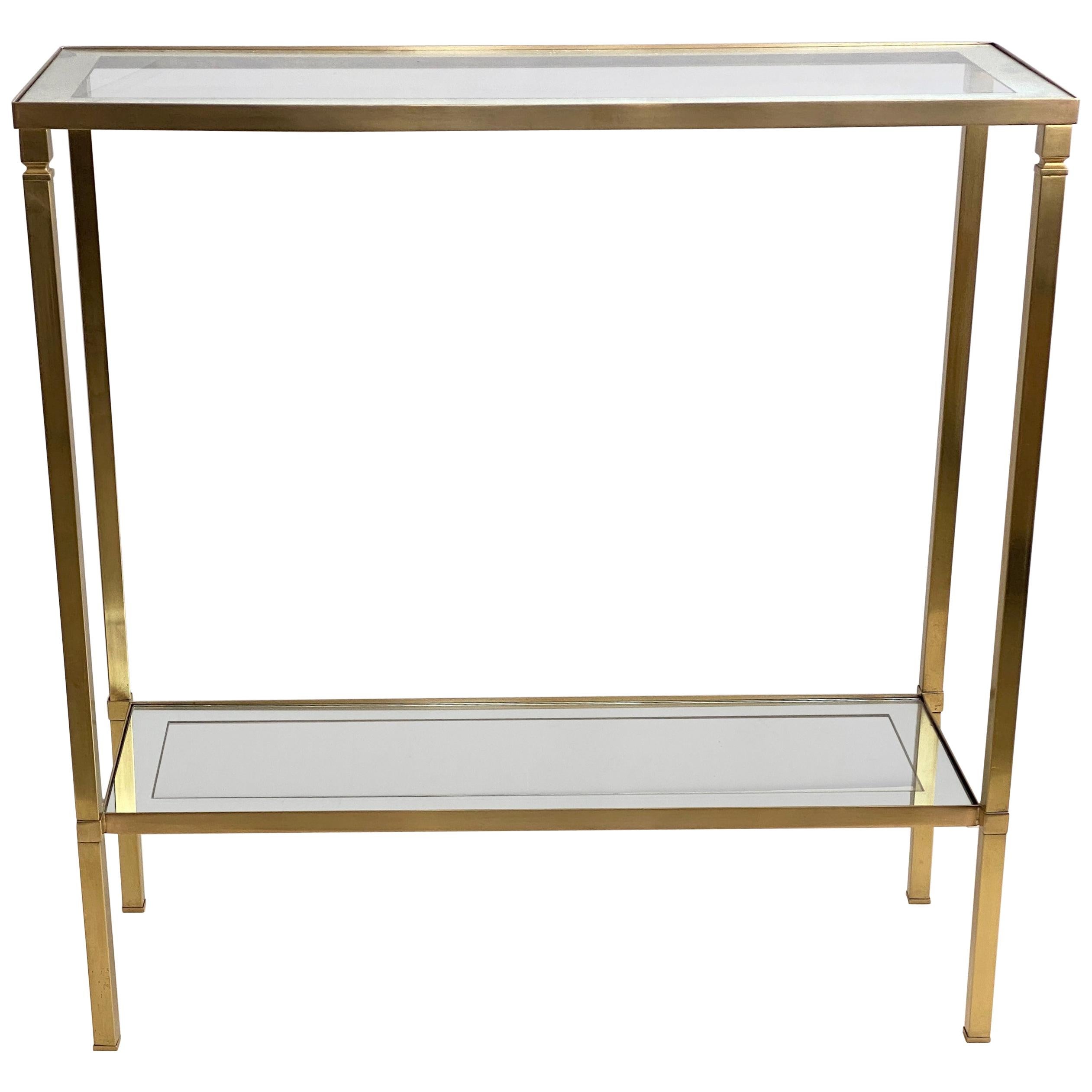 Mastercraft Style Brass Console Table