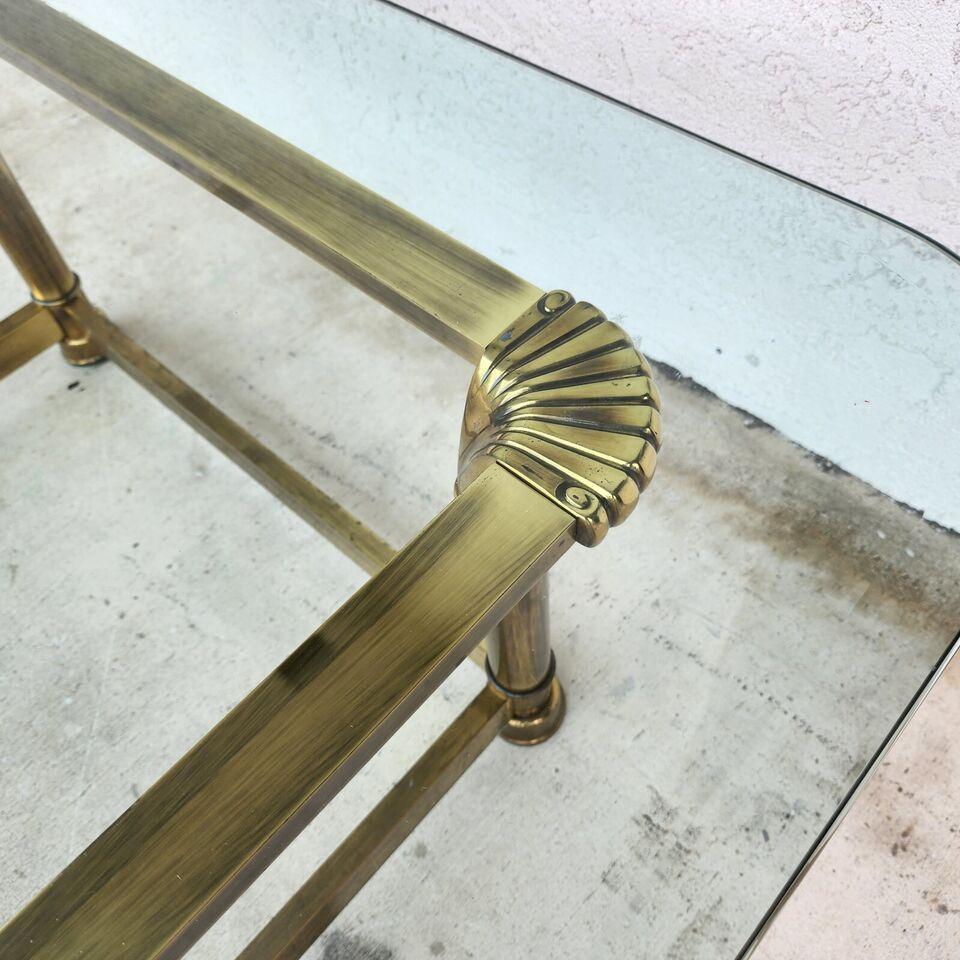 Mastercraft Style Coffee Table Brass Glass 1970s For Sale 2