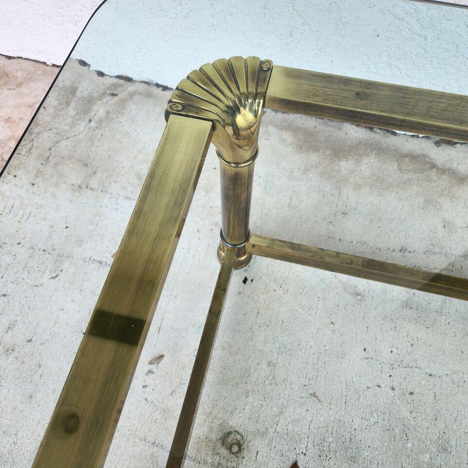 Mastercraft Style Coffee Table Brass Glass 1970s For Sale 3