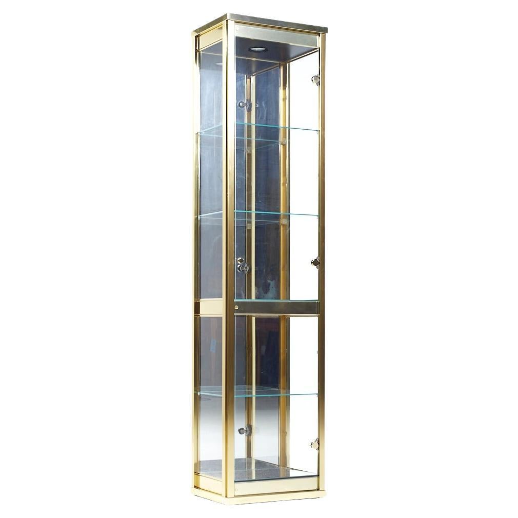 SOLD 03/25/24 Mastercraft Style Mid Century Brass and Glass Display Case