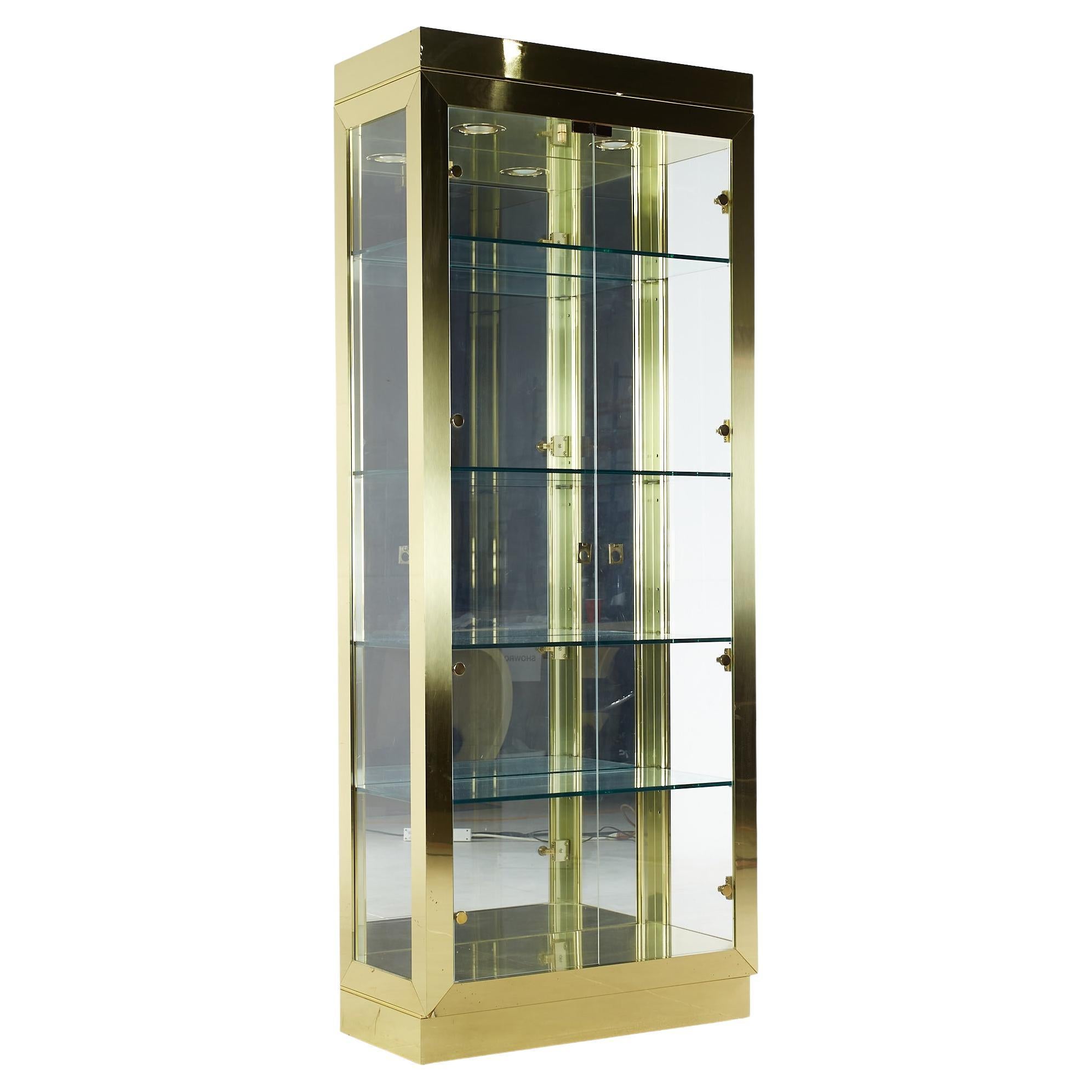 Antique Oak Curio Display Case with Original Glass at 1stDibs