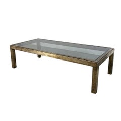 Mastercraft Style Vintage Metal and Glass Coffee Table