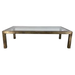 Mastercraft Style Vintage Metal and Glass Coffee Table