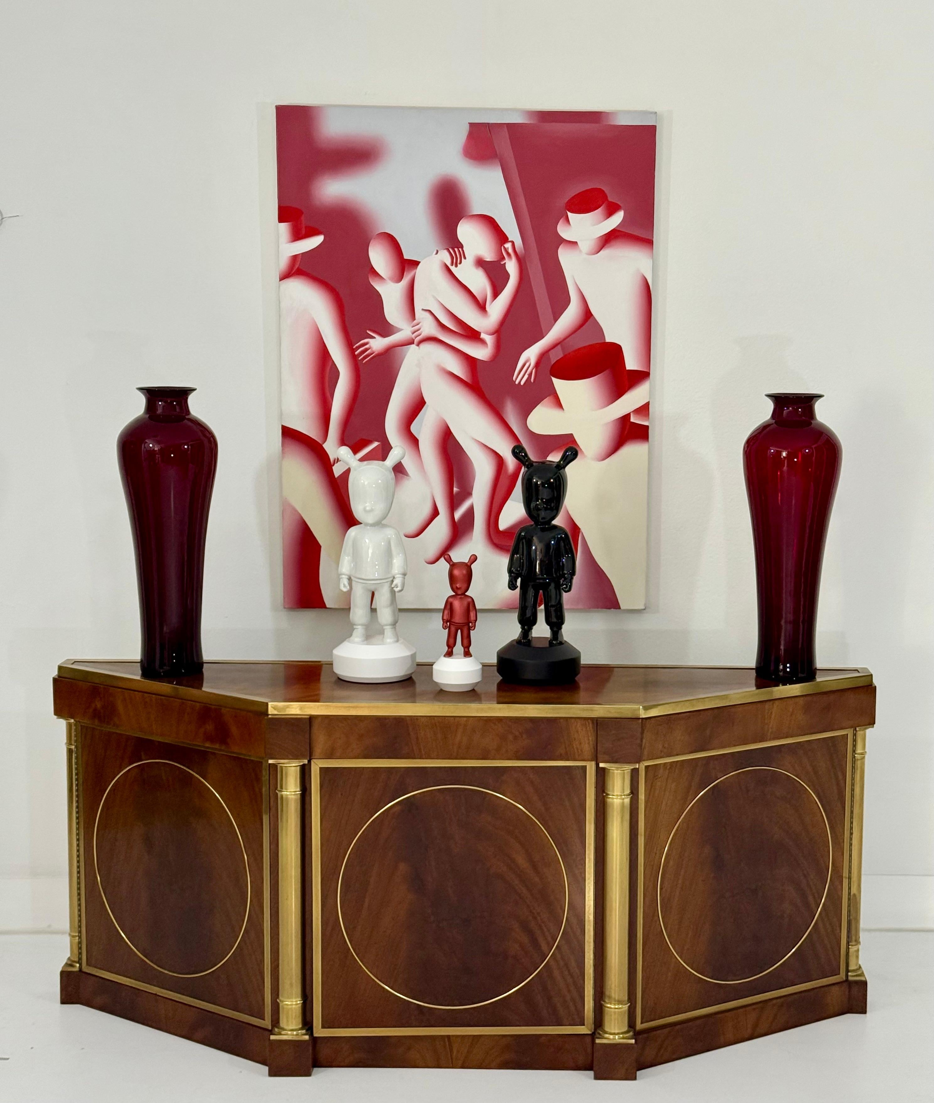 Credenza a tre ante Mastercraft con inserti in ottone in vendita 5