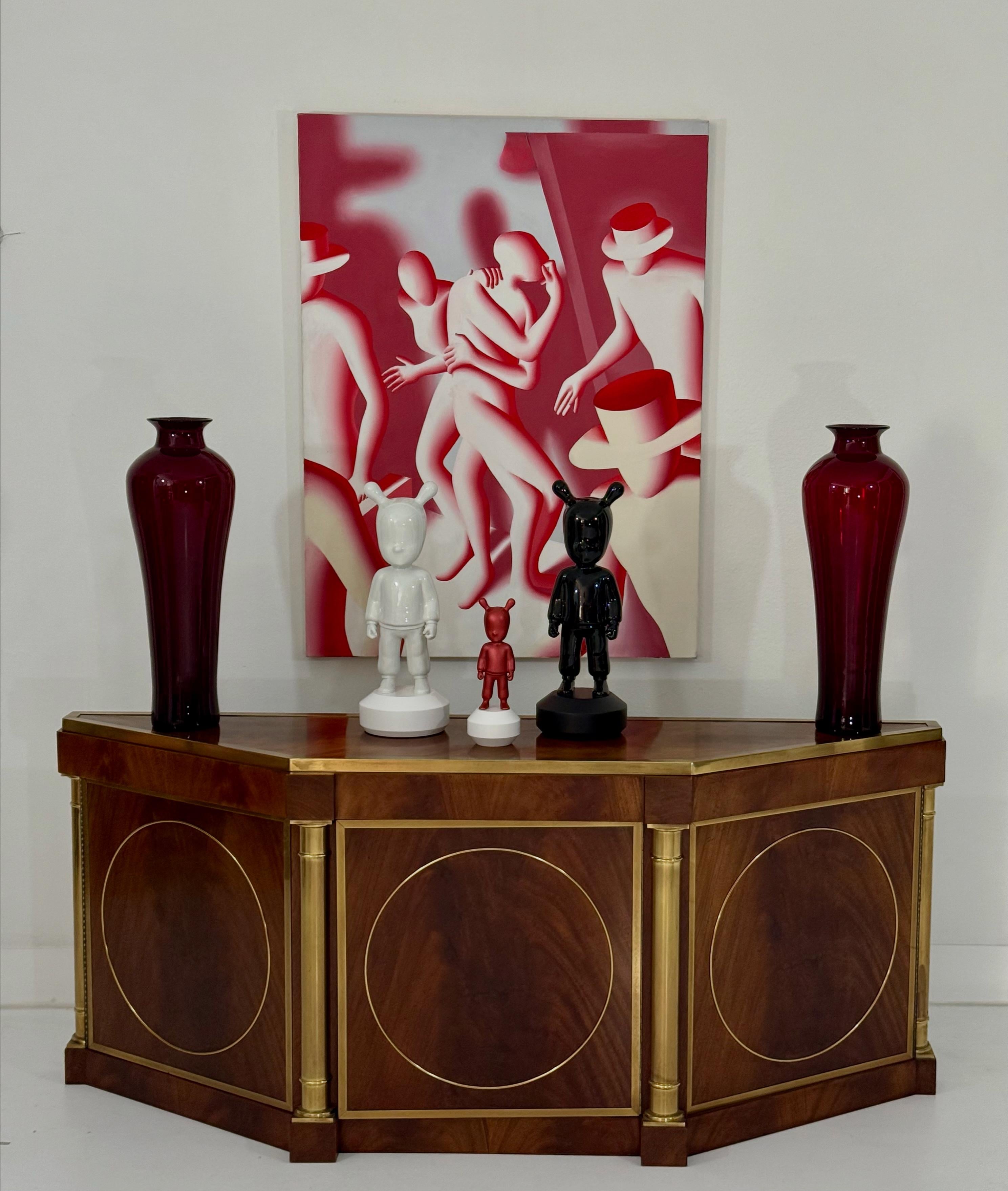 Credenza a tre ante Mastercraft con inserti in ottone in vendita 6