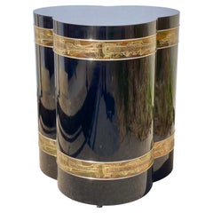 Mastercraft Trefoil Side Table with Bernhard Rohne Brass Banding