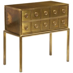 Mastercraft Two-Drawer Brass Cabinet