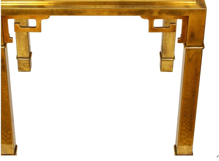 Mastercraft Vintage Asian Greek Key Side Table in Brass at 1stDibs