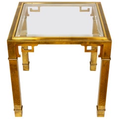 Mastercraft Vintage Asian Greek Key Side Table in Brass