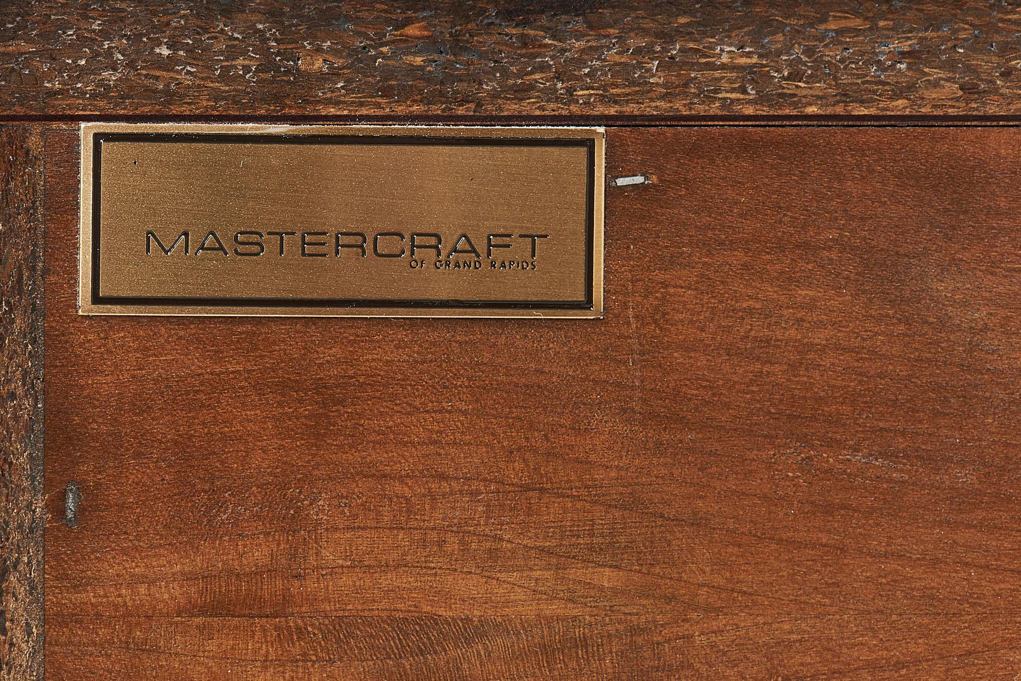 Mastercraft Walnut and Brass Nightstands, 1970	 For Sale 4