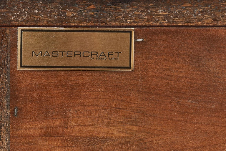 Mastercraft Walnut and Brass Nightstands, 1970	 For Sale 6