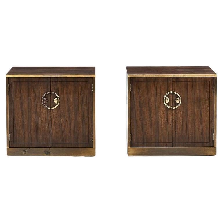 Mastercraft Walnut and Brass Nightstands, 1970	