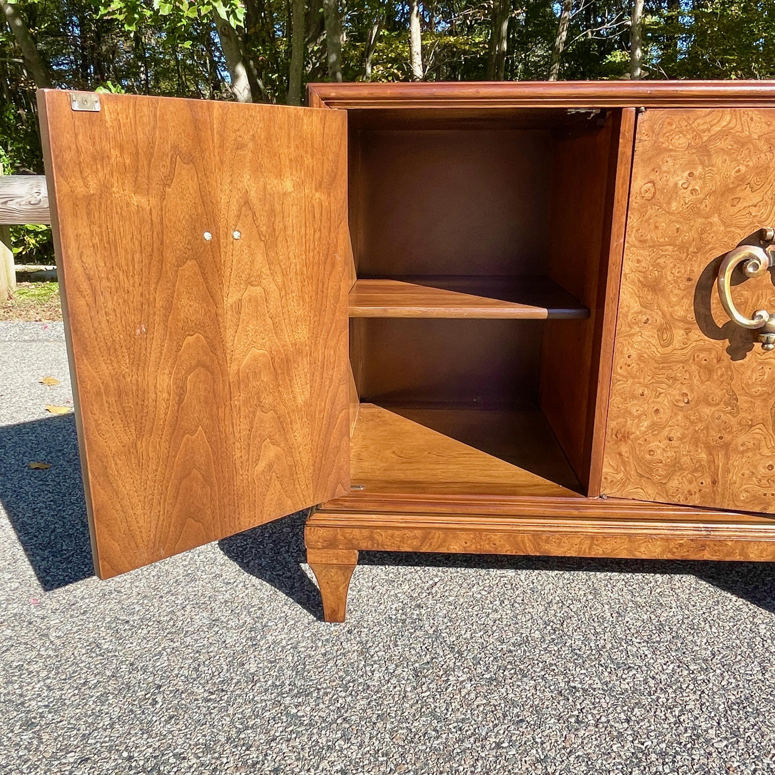 Mastercraft Walnut & Burl Double Chest on Stand 3