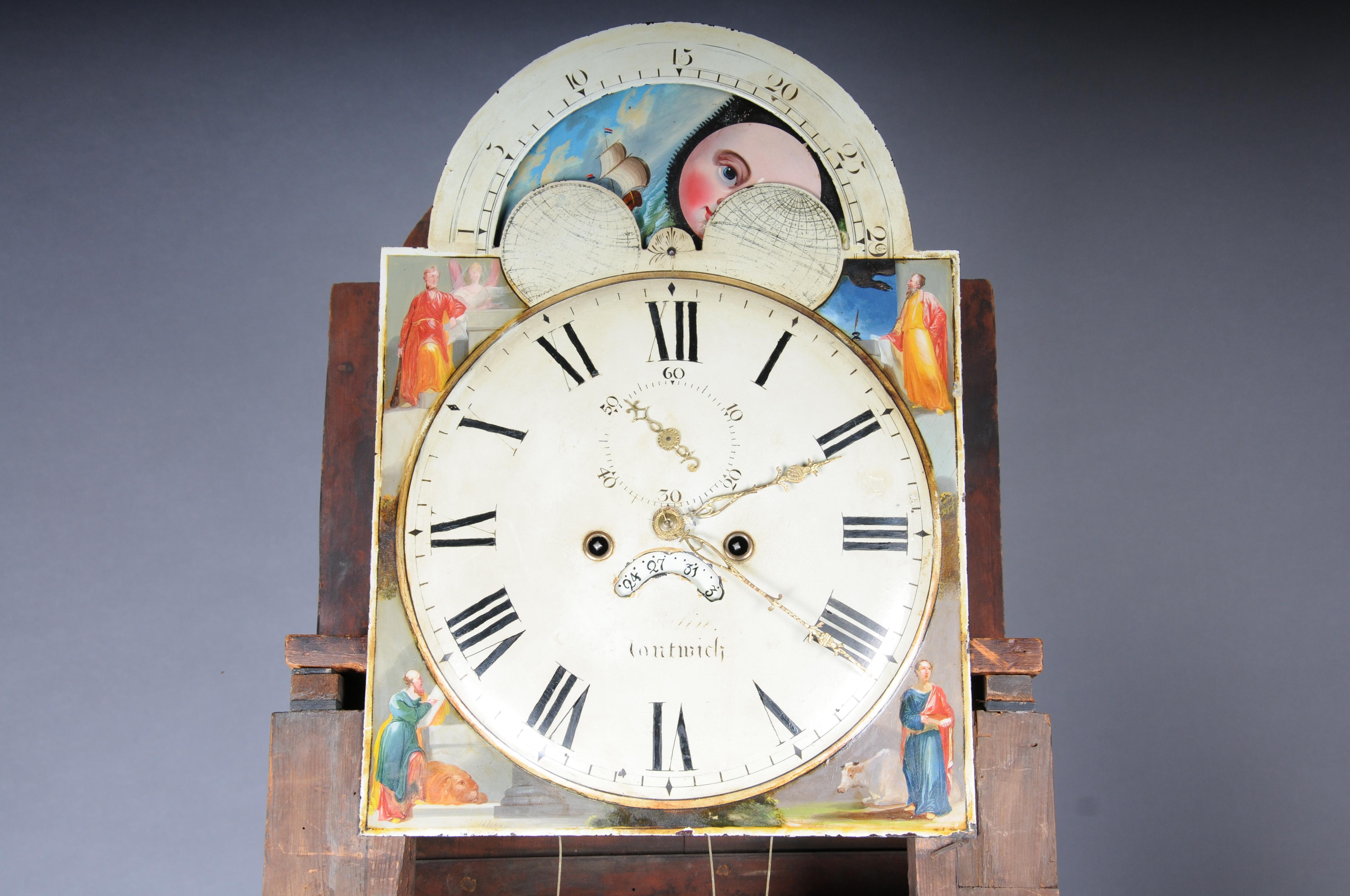 Masterful antique English grandfather clock, mahogany, 18th century For Sale 2