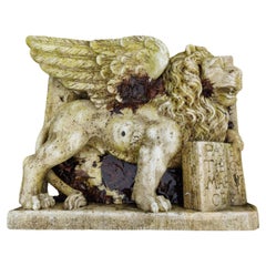 "Magistrale altorilievo in marmo greco di Thassos" Leone di San Marco, da Venezia "